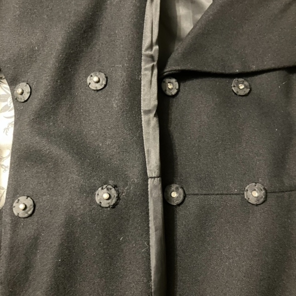 Nine West Women’s Black Wool-Blend Pleated-Back Coat – Size 10 - Picture 5 of 8